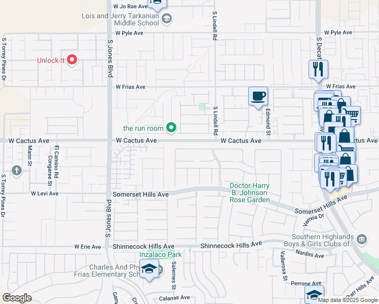 map of restaurants, bars, coffee shops, grocery stores, and more near in Las Vegas