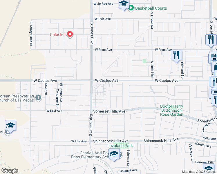 map of restaurants, bars, coffee shops, grocery stores, and more near 5957 Rampolla Drive in Las Vegas