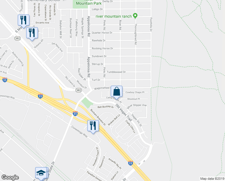 map of restaurants, bars, coffee shops, grocery stores, and more near 2403 Sharp Spur Drive in Henderson
