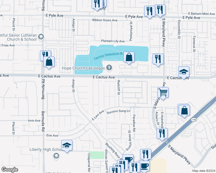 map of restaurants, bars, coffee shops, grocery stores, and more near 10575 Timber Stand Street in Las Vegas