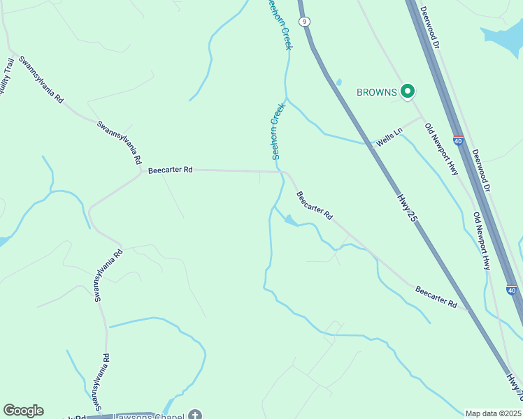 map of restaurants, bars, coffee shops, grocery stores, and more near 2989 Beecarter Road in Dandridge