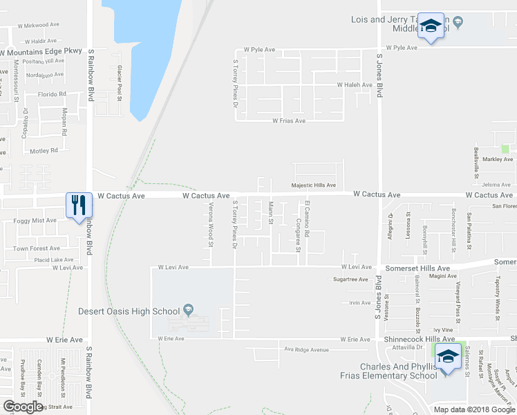 map of restaurants, bars, coffee shops, grocery stores, and more near 10529 Longoria Garden Street in Las Vegas