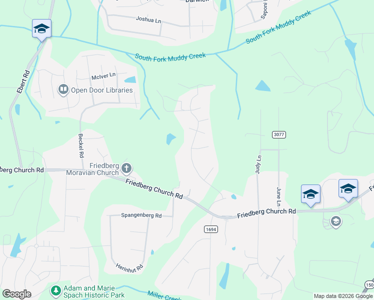 map of restaurants, bars, coffee shops, grocery stores, and more near 351 Quick Silver Drive in Winston-Salem