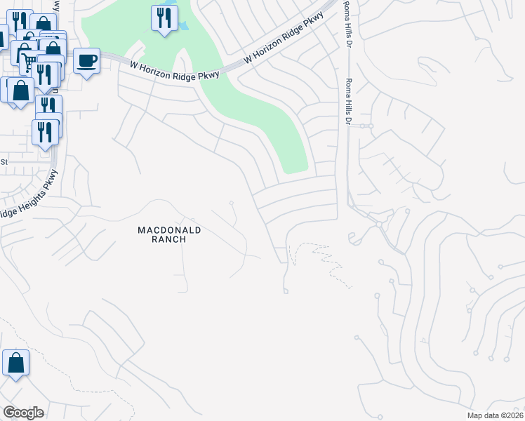 map of restaurants, bars, coffee shops, grocery stores, and more near 2072 King Mesa Drive in Henderson