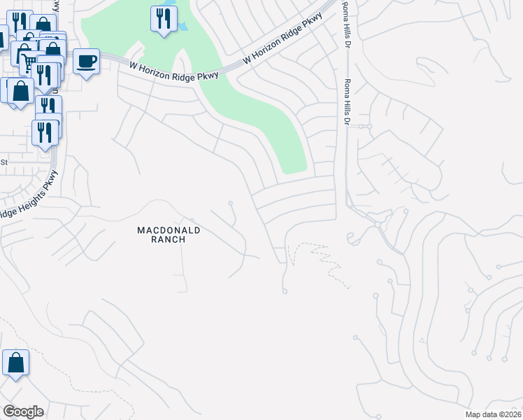 map of restaurants, bars, coffee shops, grocery stores, and more near 2072 King Mesa Drive in Henderson