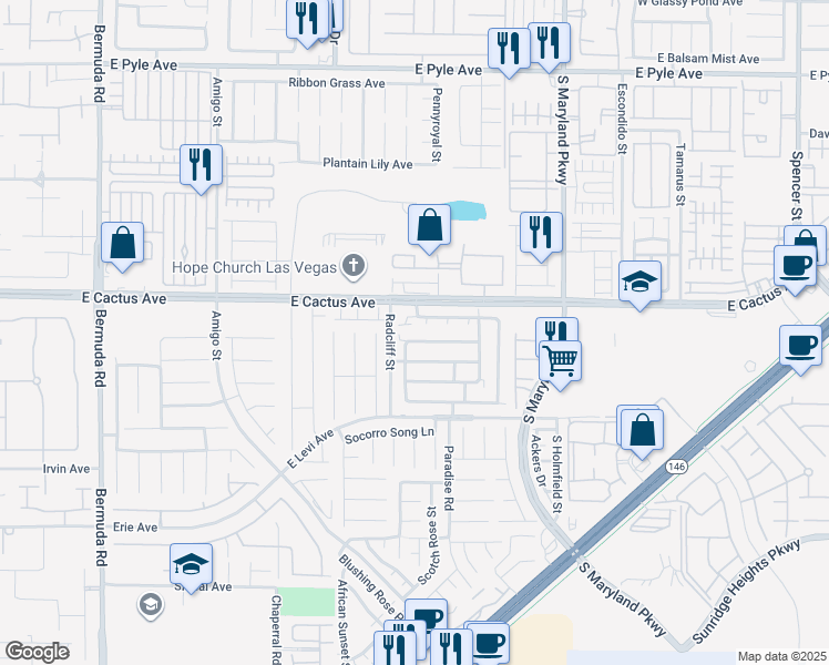 map of restaurants, bars, coffee shops, grocery stores, and more near 936 Monte De Oro Avenue in Las Vegas