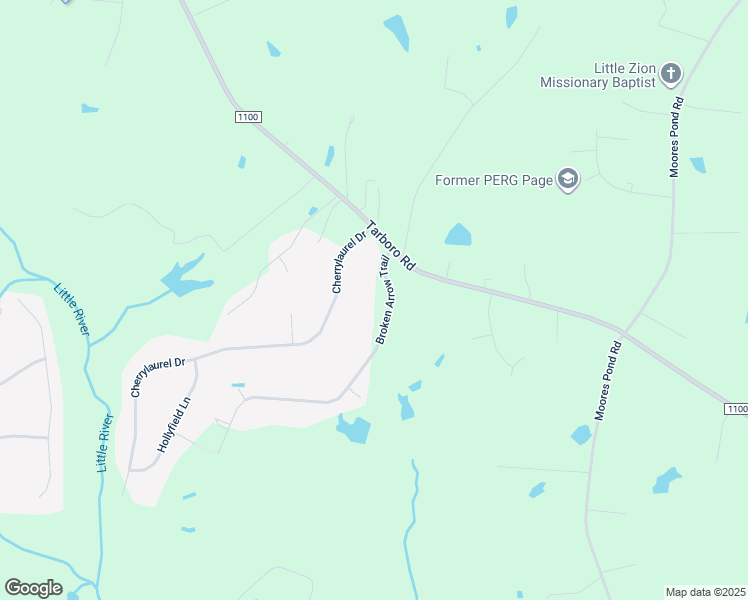 map of restaurants, bars, coffee shops, grocery stores, and more near 50 Broken Arrow Trail in Youngsville
