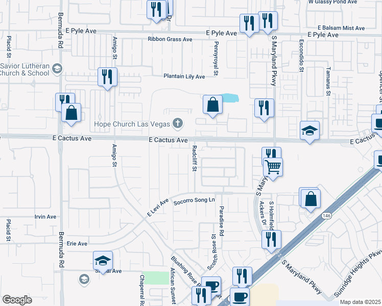 map of restaurants, bars, coffee shops, grocery stores, and more near 10568 Salmon Leap Street in Las Vegas