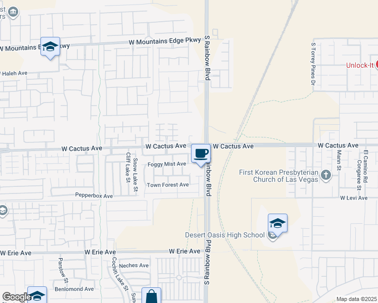 map of restaurants, bars, coffee shops, grocery stores, and more near 6982 Glencoe Harbor Avenue in Las Vegas