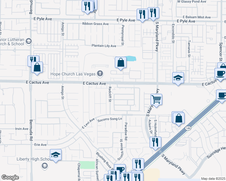 map of restaurants, bars, coffee shops, grocery stores, and more near 906 Valetta Flat Avenue in Las Vegas