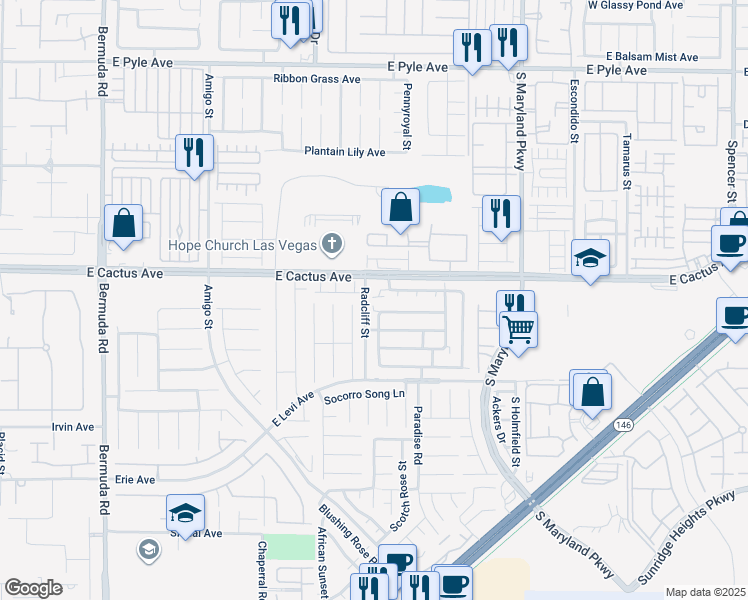 map of restaurants, bars, coffee shops, grocery stores, and more near 906 Valetta Flat Avenue in Las Vegas