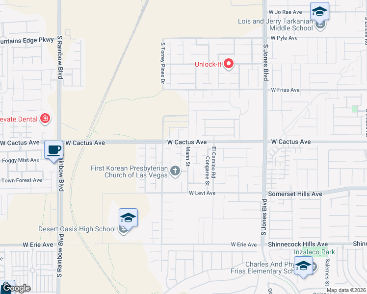 map of restaurants, bars, coffee shops, grocery stores, and more near 6430 Whitcraft Court in Las Vegas