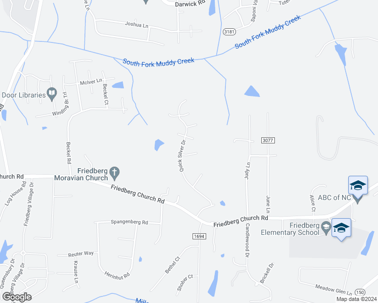 map of restaurants, bars, coffee shops, grocery stores, and more near 1985 Ironstone Court in Winston-Salem