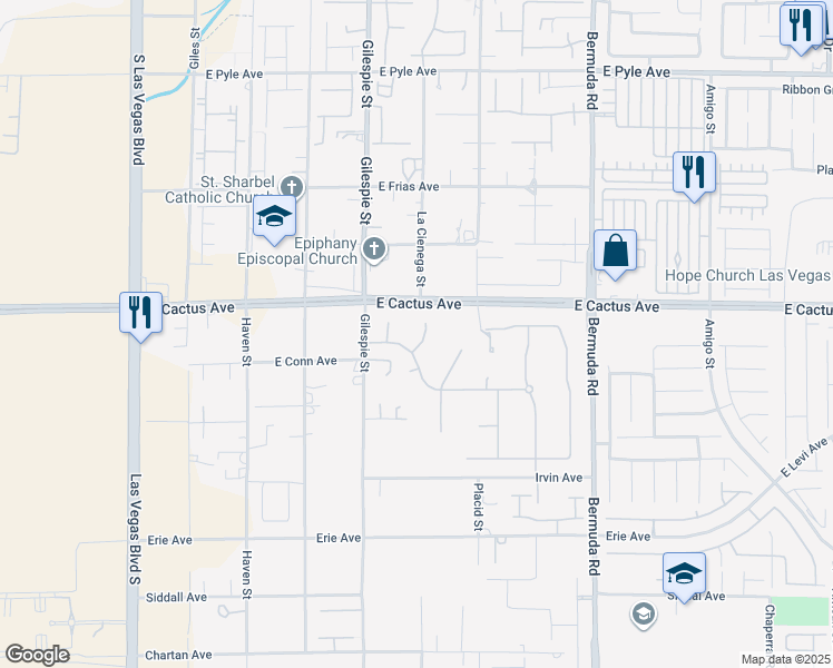 map of restaurants, bars, coffee shops, grocery stores, and more near 10571 Padrington Court in Las Vegas