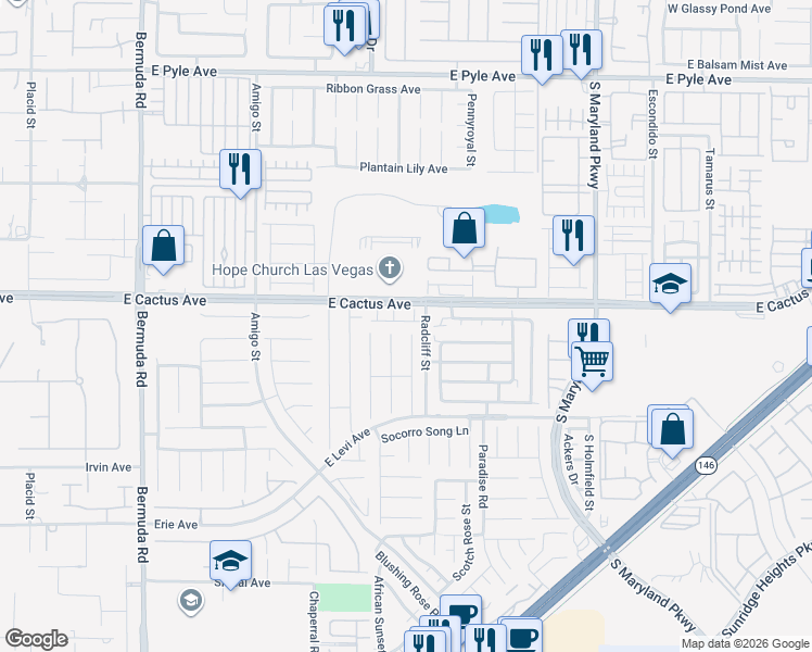 map of restaurants, bars, coffee shops, grocery stores, and more near 865 Patagonia Ridge Avenue in Las Vegas