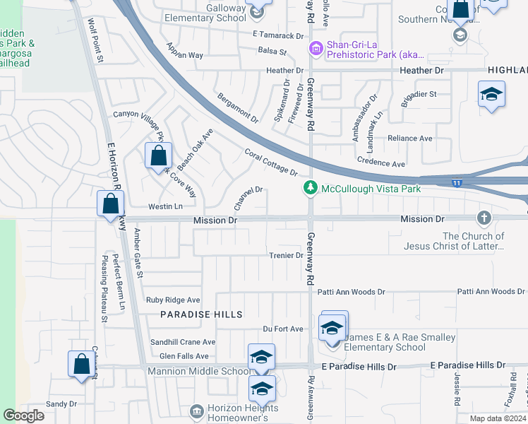 map of restaurants, bars, coffee shops, grocery stores, and more near 187 Las Pasadas Court in Henderson
