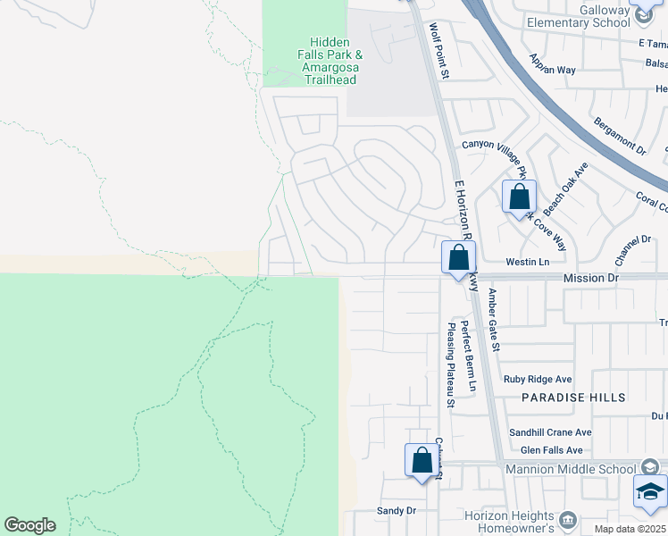 map of restaurants, bars, coffee shops, grocery stores, and more near 65 Pangloss Street in Henderson