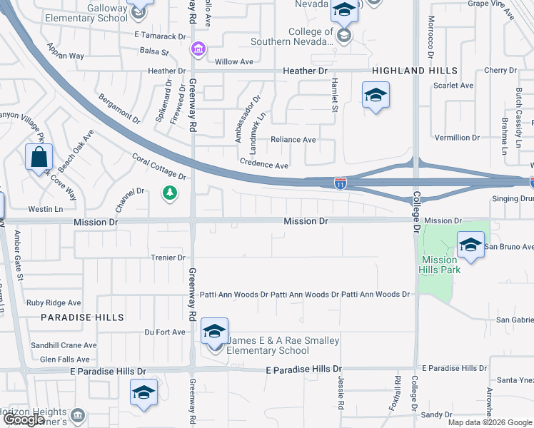 map of restaurants, bars, coffee shops, grocery stores, and more near 997 Rustic Rock Court in Henderson