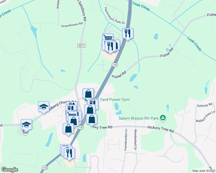 map of restaurants, bars, coffee shops, grocery stores, and more near 5255 Peters Creek Parkway in Winston-Salem
