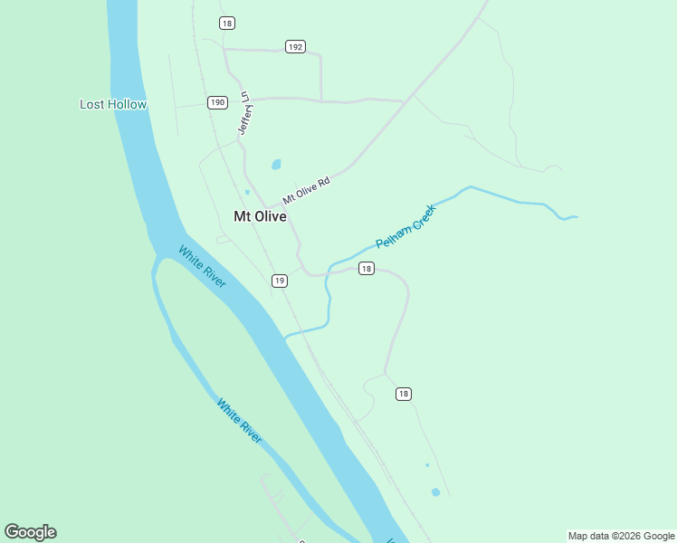 map of restaurants, bars, coffee shops, grocery stores, and more near County Road 18 in Calico Rock