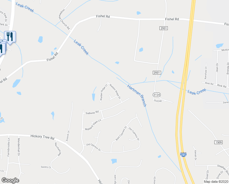map of restaurants, bars, coffee shops, grocery stores, and more near 5070 Walden Ridge Drive in Winston-Salem