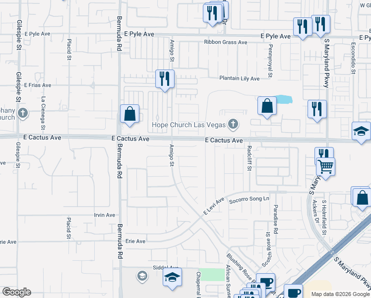 map of restaurants, bars, coffee shops, grocery stores, and more near 654 Mystic Cliffs Avenue in Las Vegas