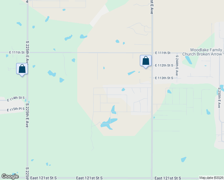 map of restaurants, bars, coffee shops, grocery stores, and more near 11299 South 235th East Avenue in Broken Arrow