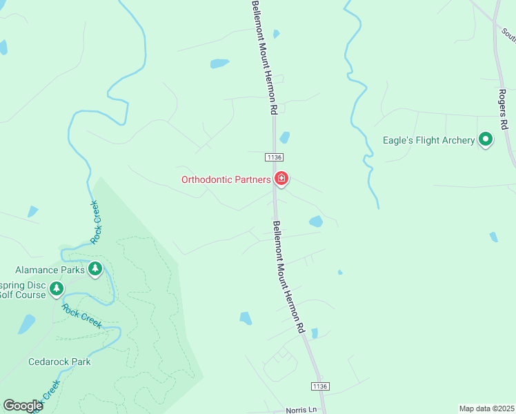 map of restaurants, bars, coffee shops, grocery stores, and more near 4145 Bellemont-Mt Hermon Road in Burlington