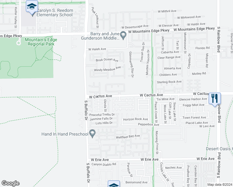 map of restaurants, bars, coffee shops, grocery stores, and more near 7585 Engleberg Avenue in Las Vegas