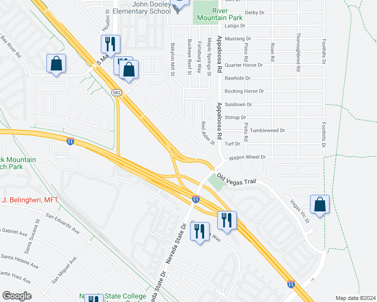 map of restaurants, bars, coffee shops, grocery stores, and more near 2297 Sky Island Drive in Henderson