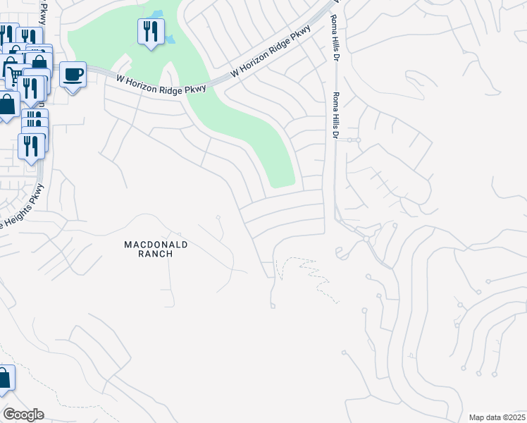 map of restaurants, bars, coffee shops, grocery stores, and more near 1848 Mountain Ranch Avenue in Henderson