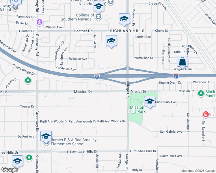 map of restaurants, bars, coffee shops, grocery stores, and more near 994 River Garden Court in Henderson
