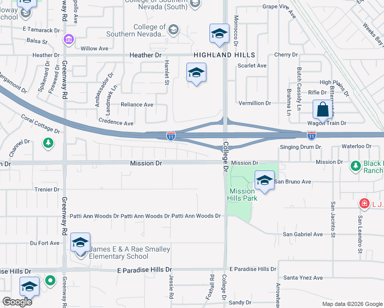 map of restaurants, bars, coffee shops, grocery stores, and more near 994 River Garden Court in Henderson