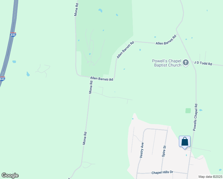 map of restaurants, bars, coffee shops, grocery stores, and more near 3391 Allen Barrett Road in Murfreesboro