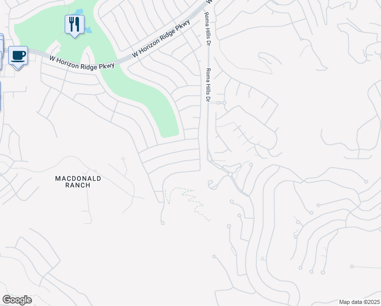 map of restaurants, bars, coffee shops, grocery stores, and more near 1809 Mountain Ranch Avenue in Henderson