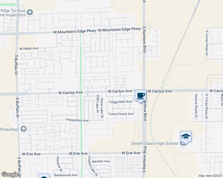 map of restaurants, bars, coffee shops, grocery stores, and more near 10490 Forked Run Street in Las Vegas