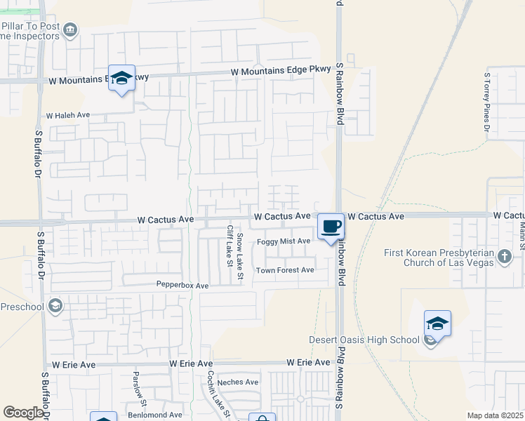 map of restaurants, bars, coffee shops, grocery stores, and more near 10490 Forked Run Street in Las Vegas
