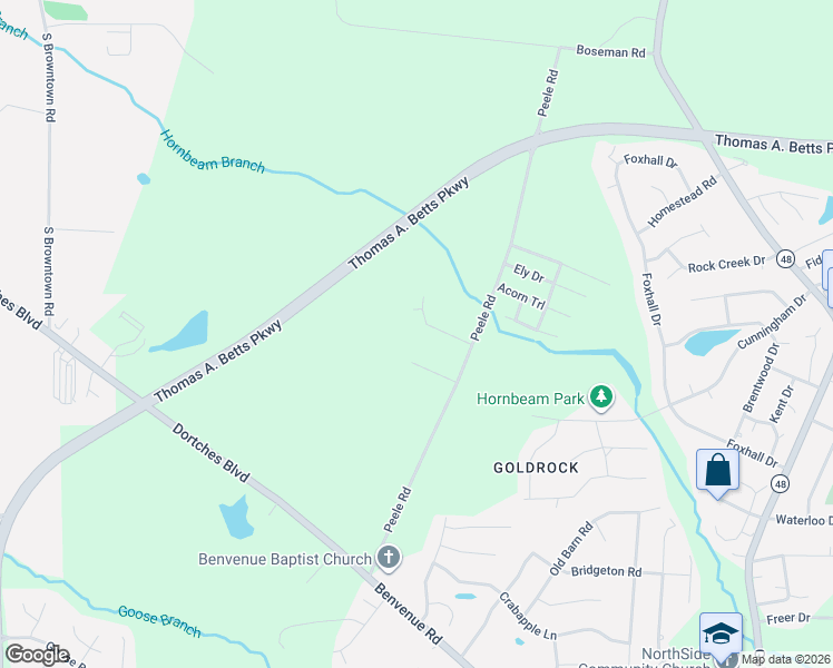 map of restaurants, bars, coffee shops, grocery stores, and more near 109 Muscadine Road in Rocky Mount