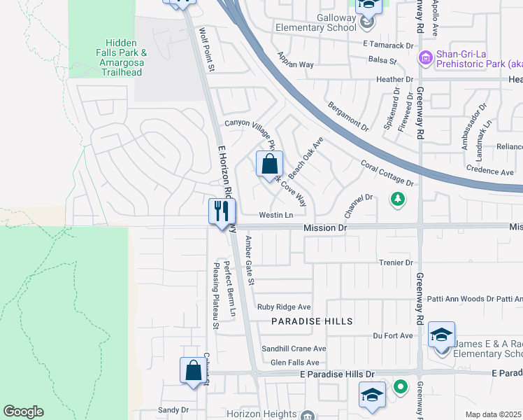 map of restaurants, bars, coffee shops, grocery stores, and more near 118 Westin Lane in Henderson