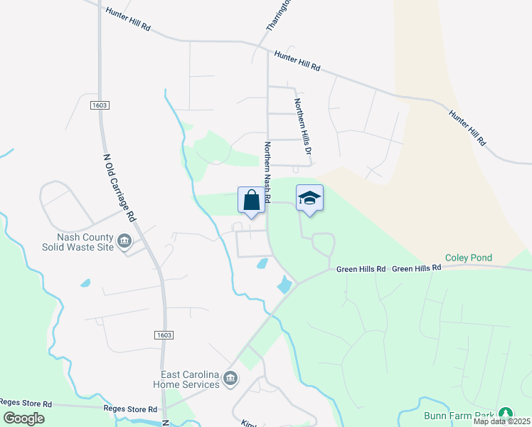 map of restaurants, bars, coffee shops, grocery stores, and more near 2180 Northern Nash Road in Rocky Mount