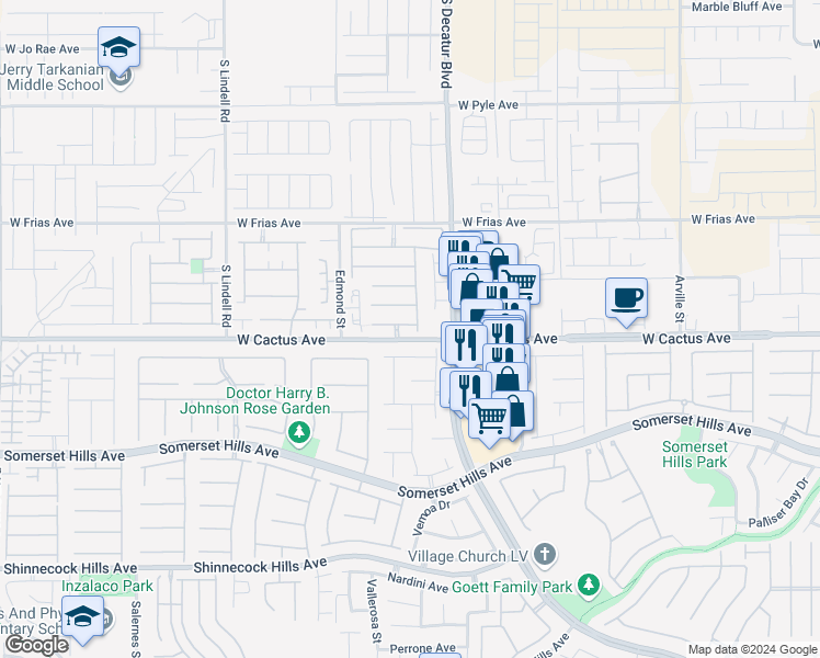 map of restaurants, bars, coffee shops, grocery stores, and more near 5015 Wild Creek Falls Way in Las Vegas