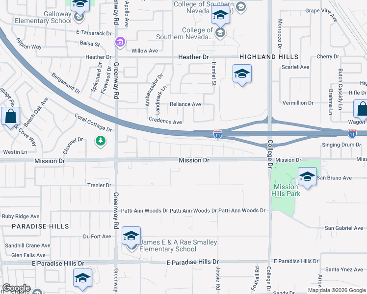 map of restaurants, bars, coffee shops, grocery stores, and more near 995 Sierra Ridge Street in Henderson