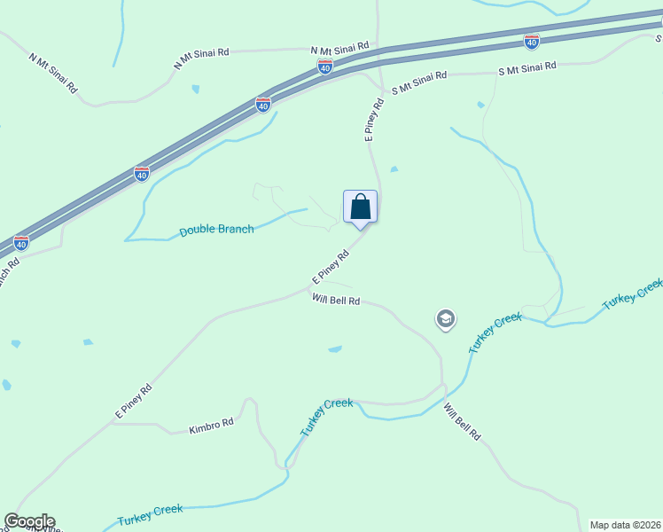 map of restaurants, bars, coffee shops, grocery stores, and more near 1500 East Piney Road in Dickson