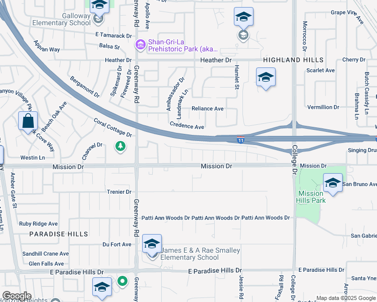 map of restaurants, bars, coffee shops, grocery stores, and more near 989 Rustic Rock Court in Henderson