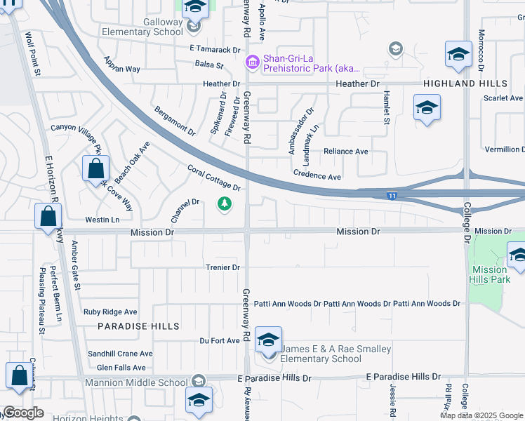 map of restaurants, bars, coffee shops, grocery stores, and more near 407 Royal Greens Drive in Henderson