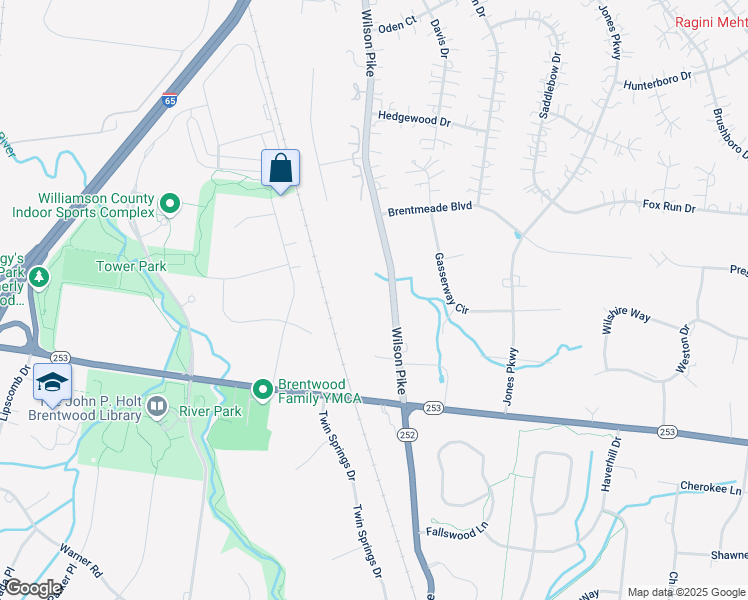 map of restaurants, bars, coffee shops, grocery stores, and more near 1009 Wilson Pike in Brentwood