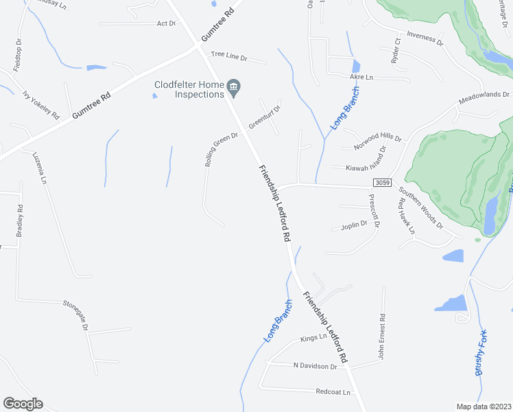 map of restaurants, bars, coffee shops, grocery stores, and more near 4919 Friendship Ledford Road in Winston-Salem