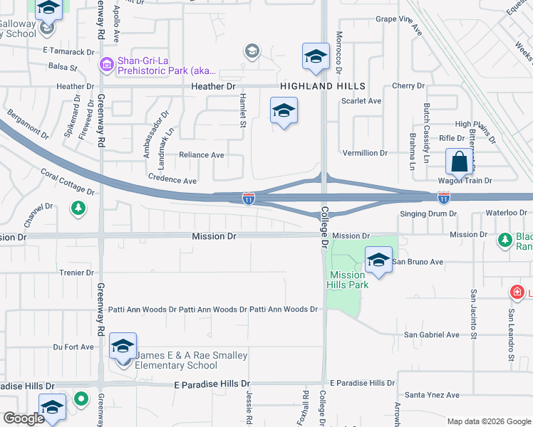 map of restaurants, bars, coffee shops, grocery stores, and more near 454 Lost Horizon Avenue in Henderson