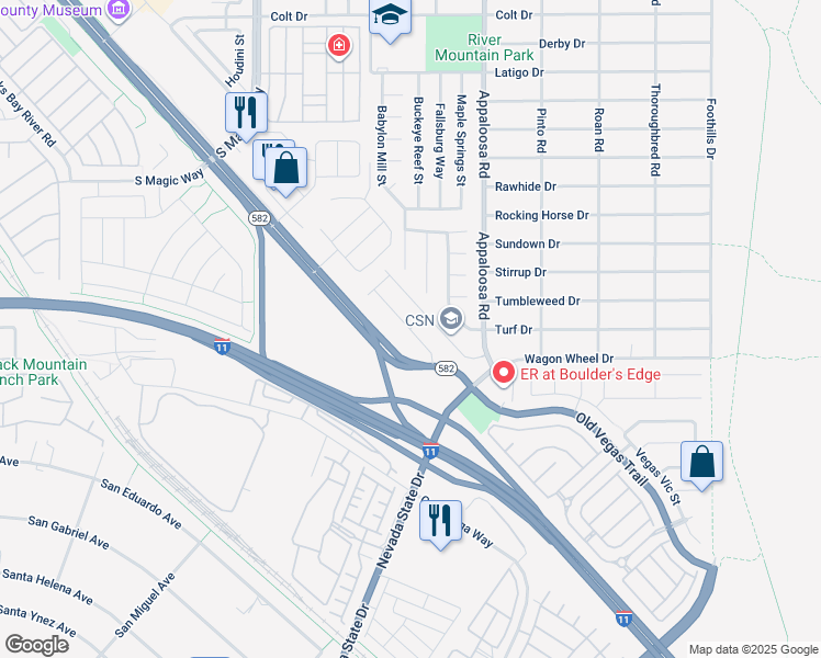 map of restaurants, bars, coffee shops, grocery stores, and more near Sky Island Drive in Henderson