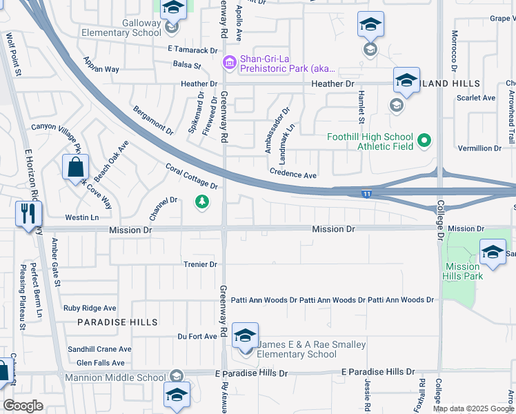 map of restaurants, bars, coffee shops, grocery stores, and more near 413 Crown Royale Court in Henderson